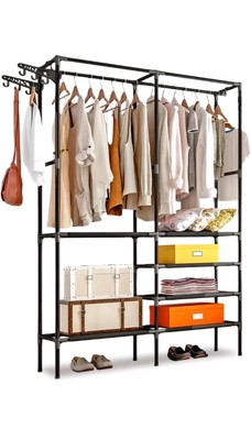Offenes Kleiderschranksystem in schwarz - ideal für Ankleidezimmer & Schlafzimmer