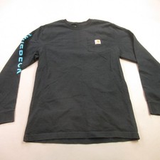 Carhartt Shirt Mens Small Long Sleeve Crew Neck Outdoors Original Fit Black