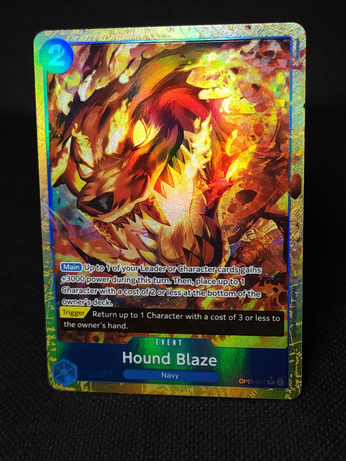Hound Blaze OP05-057 Premium Booster The Best Alternate Art Foil One Piece Card