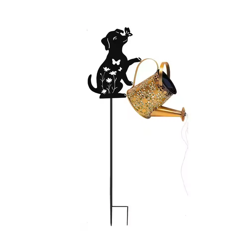 4 In. X 33 In. Black Metal Solar Lights Outdoor Decorative Garden Stake