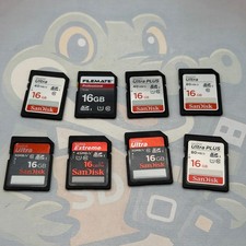 LOT of 8 - 16GB - SD Cards - Various Brands - Untested - GC730