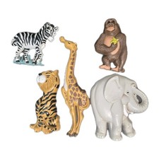Animal Nursery Wall Decor Set of 5 Vintage 1995 Burwood Jungle Zoo Safari 3354