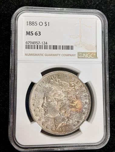 Silver 1885 O $1 MS63 Toned Morgan Dollar NGC   TP 10237
