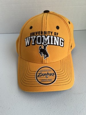 New University Of Wyoming Yellow Bucking Horse Zephyr Baseball Cap SnapBack