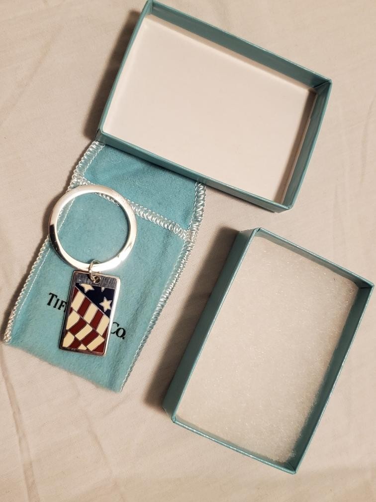 Tiffany & Co. Vintage Sterling Silver Enamel American Flag