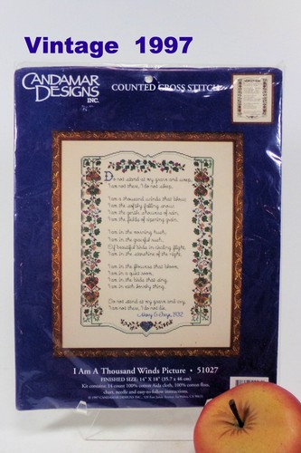 Kit punto croce contato Candamar $51027 mille parole vintage 1997 14x18 NUOVO - Foto 2 di 6