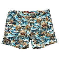 Robert Graham Swim Shorts Trunks Mens L Swimwear Hawaiian Surfboard NEW