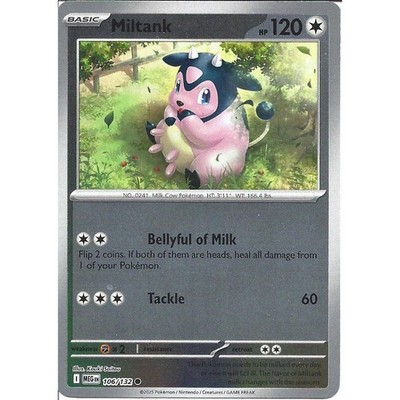 MILTANK 106/132 MEGA EVOLUTIONS POKEMON (REVERSE HOLO, NM)