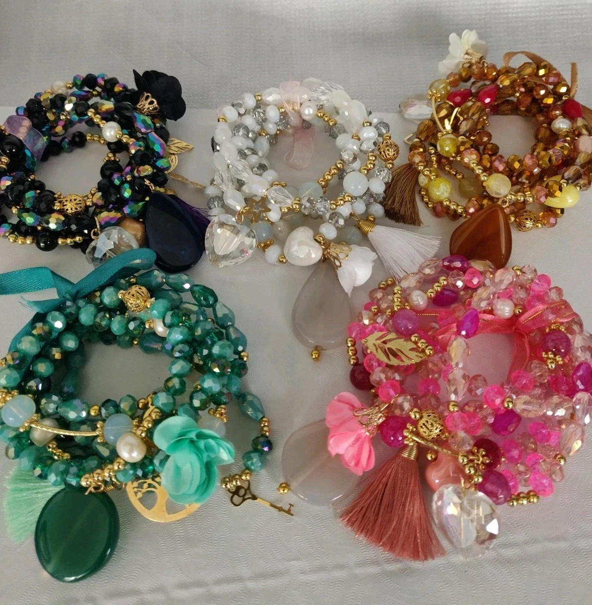 semanario de mujer de agata Mexicano Pulseras lote 5  display picture 3
