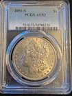 1891-S $1 Morgan Silver Dollar, Graded, AU-53