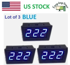 3Pcs Blue AC 70-500V digital voltmeter LED display 2 wire voltage test meter