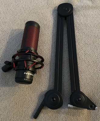 Hyper x QuadCast S RGB USB Microphone with Boom Arm Tested and Working No Cable