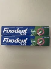Fixodent PLUS Denture Adhesive CREAM Scope Flavor 2oz ~ Set of 2 ~ NIB