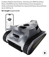 Cordless Robotic Pool Cleaner, 180W, 45000Pa Suction, Up to 2150 Sq. Ft.