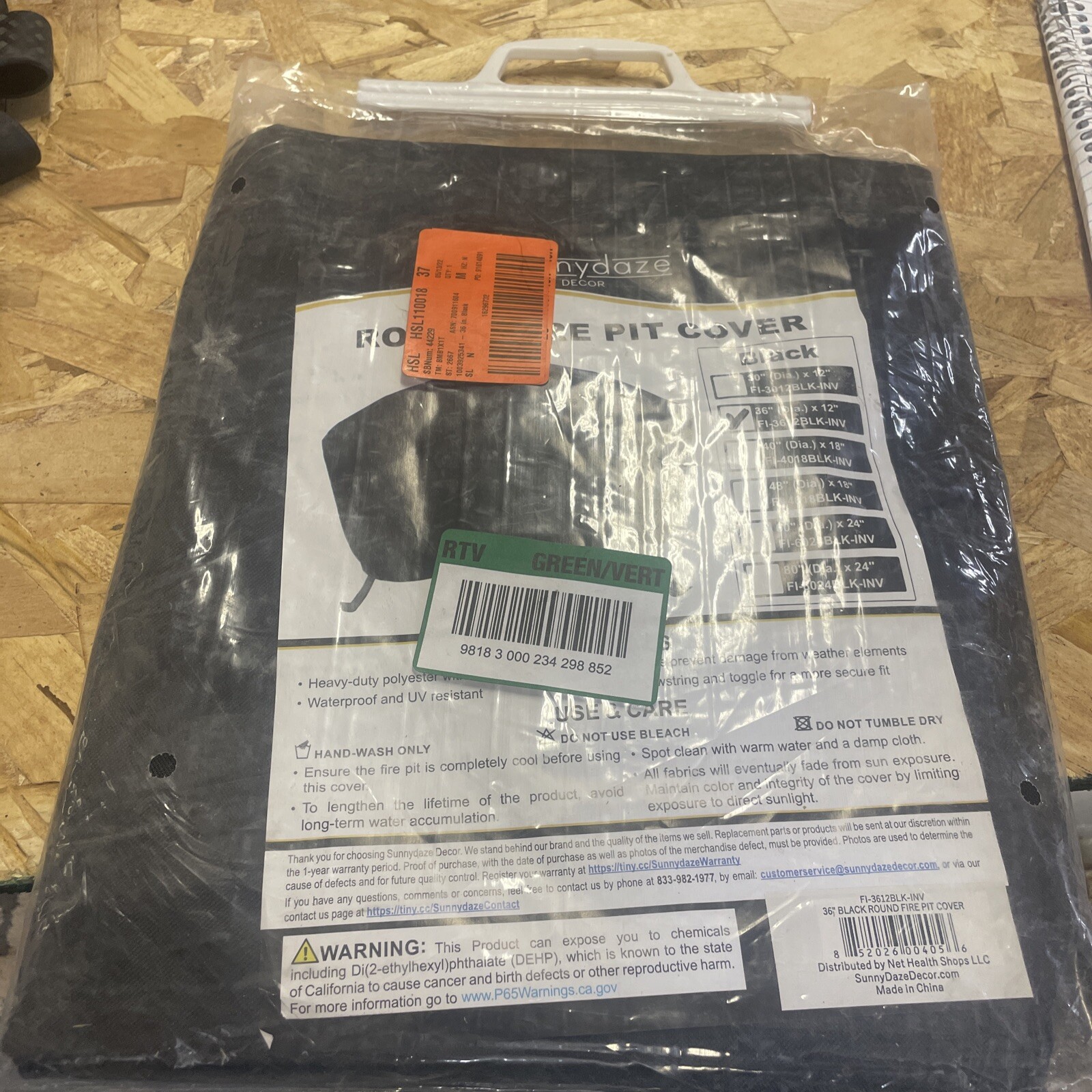 Sunnydaze Decor 36 in. Black Durable WeatherResistant Round Fire Pit