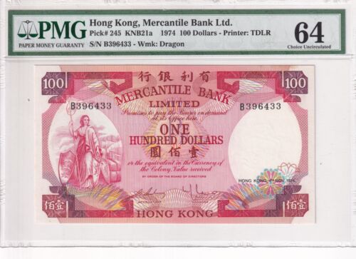 Hong Kong, 100 Dollars, 1974, UNC, p245