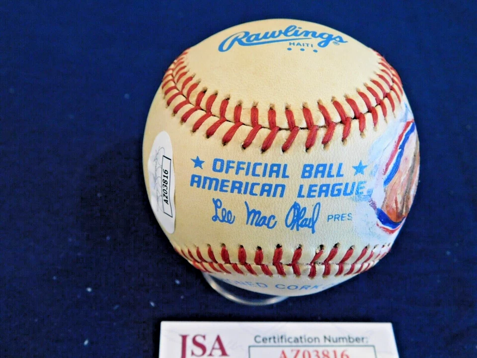 Buddy Bell Firmado Pintado a Mano ONL Lee MacPhail Béisbol Certificado de Autenticidad JSA Foto 3 de 4