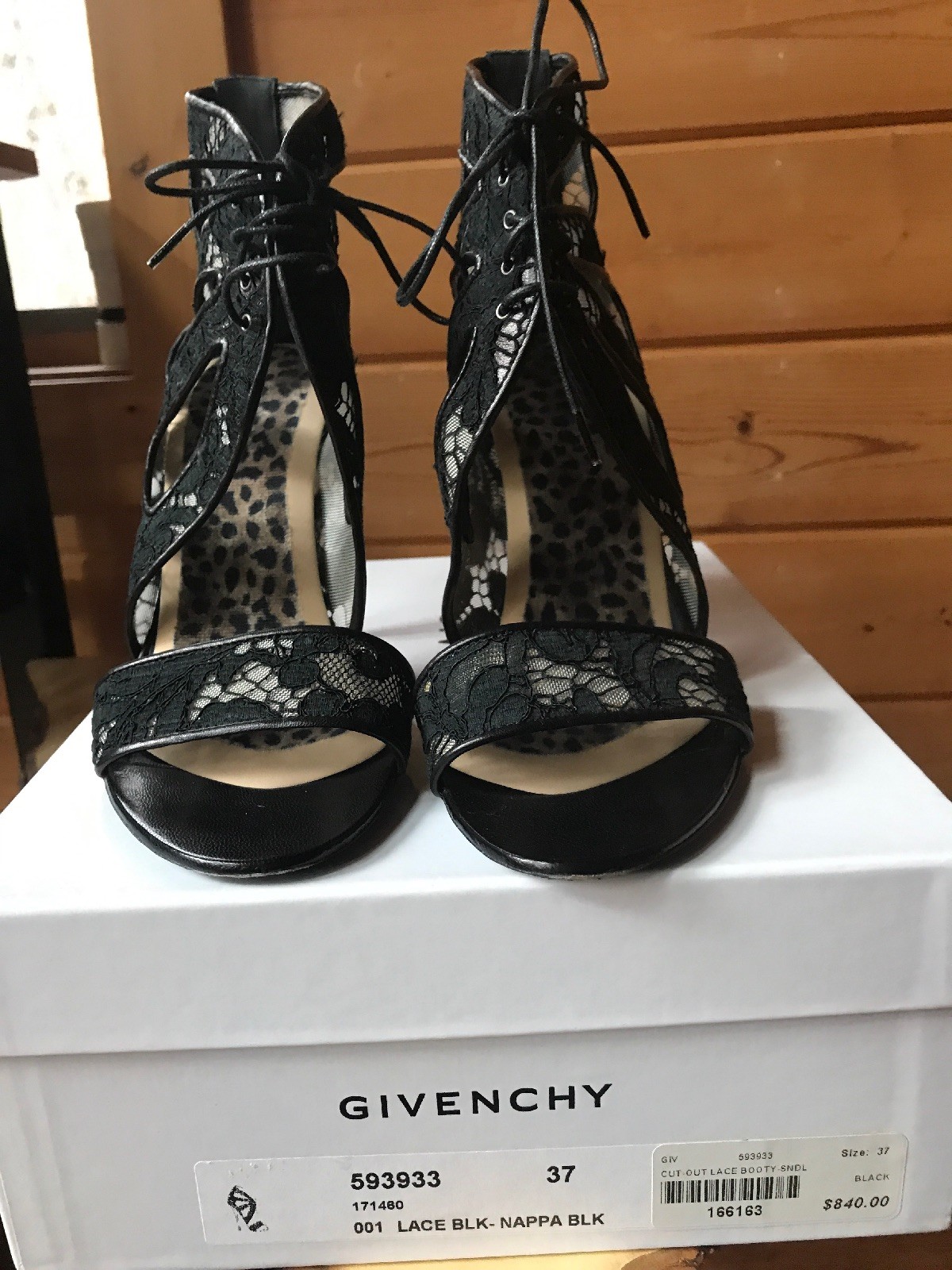 Givenchy high heel nero lace-up fabric sandals shoes Size EU 7 EU Size 37 19a16a Givenchy high heel nero lace-up fabric sandals shoes Size EU 7 EU Size 37 19a16a