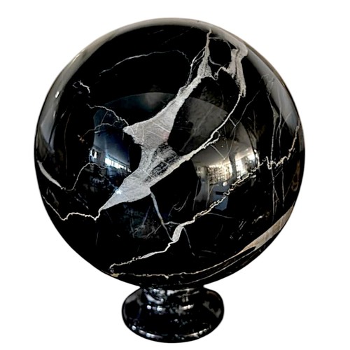 Kugel Marmor Schwarz Mit Poggiasfera Niedrig Skulptur aus Tabelle Home Kunst Ø