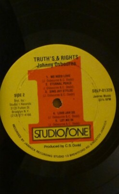 Johnny Osbourne Truths And Rights LP US 1979 Studio One NM | eBay