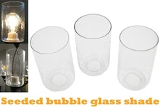 3 Pack Seeded Glass Shade Clear Bubble Cylinder for Light Fixture Pendant Wall
