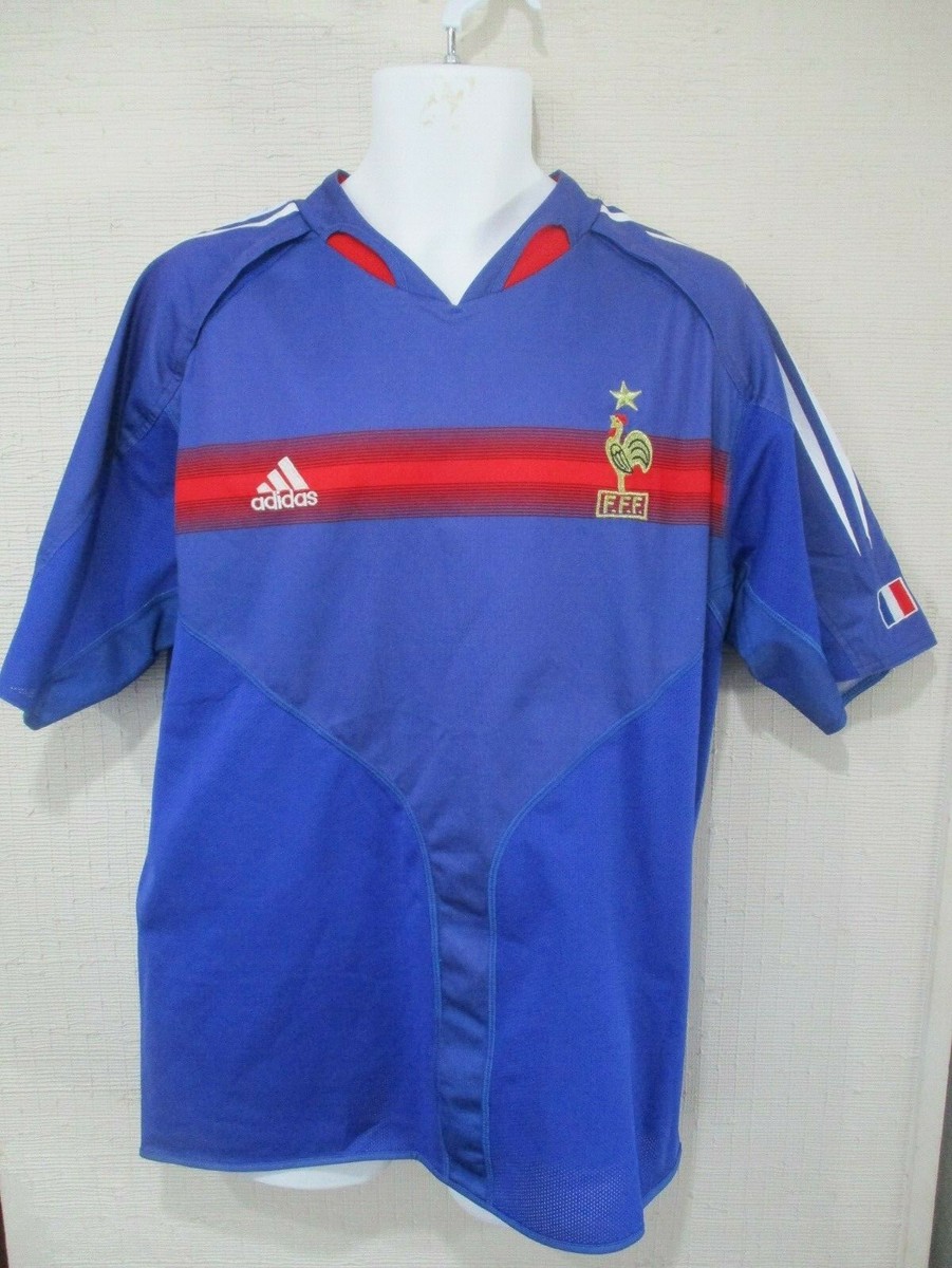 【タグ付き未使用】 adidas 2004-2005 フランス代表 ユニフォーム 2004-2006 France Short Sleeve Soccer Jersey Susannah Number
