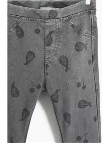 ZARA BABY GIRL PANTS BASIC PLUSH JEGGINGS BACK POCKETS GRAY SZ 3-4 YEARS NWT - Picture 4 of 4