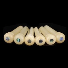 6X Guitar Pin String Peg Unbleached Bone Abalone shell Dot Luthier Bridge USA