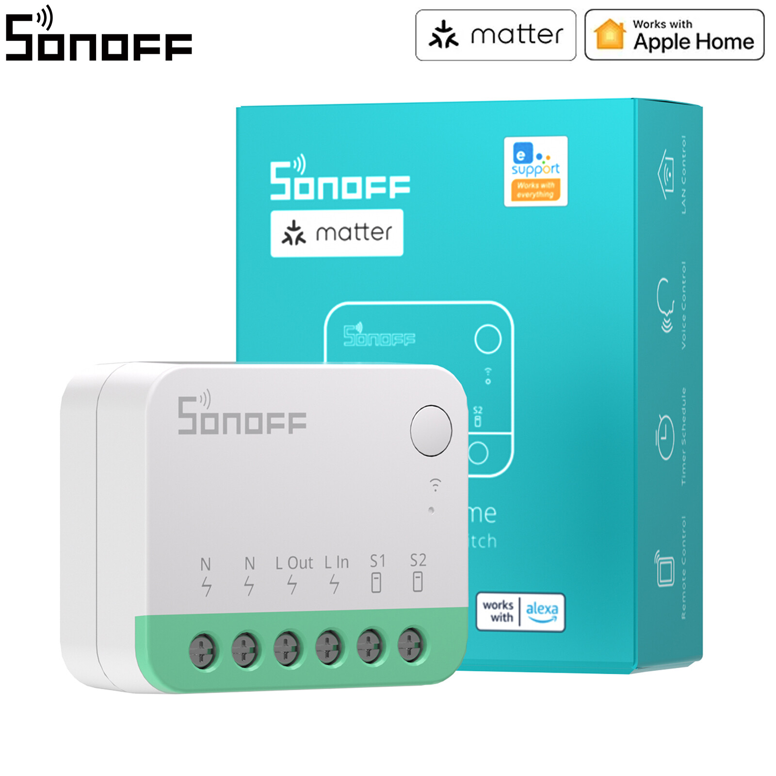 SONOFF MINIR4M WiFi WLAN Smart Switch Matter Compatible Apple Homekit Control