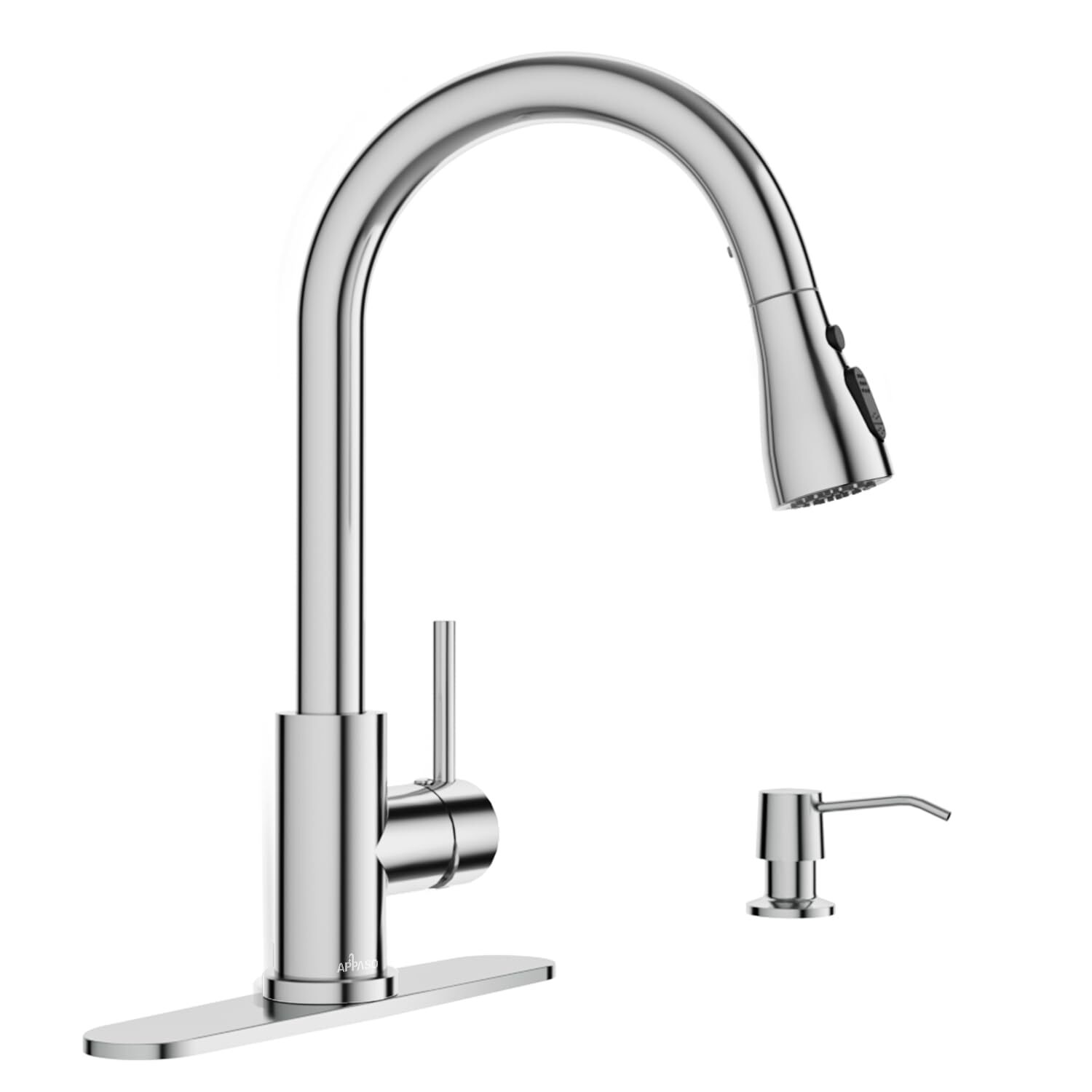 Kitchen Faucet with Soap Dispenser, Polished Chrome Kitchen Sink Faucet with ...