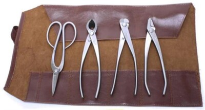 BONSAI TOOLS SET - 4 Pc ROSHI Stainless Shears Concave Cutter Wire Cutter Pliers