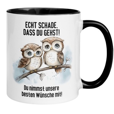 Momentals  Tasse Abschied | Eule & Spruch | Echt schade dass du gehst