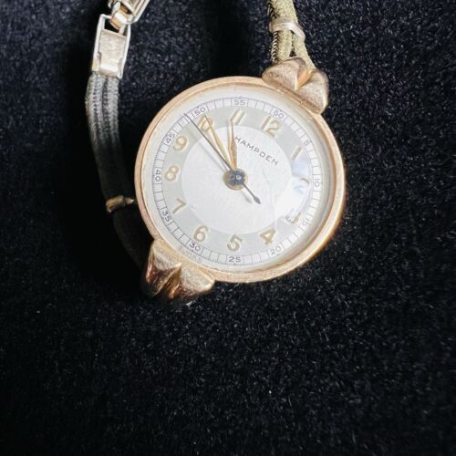 Antique 14kt Solid Gold Art Deco Hampden Womens Watch 14 grams Scrap/Wear Untest - Picture 2 of 8