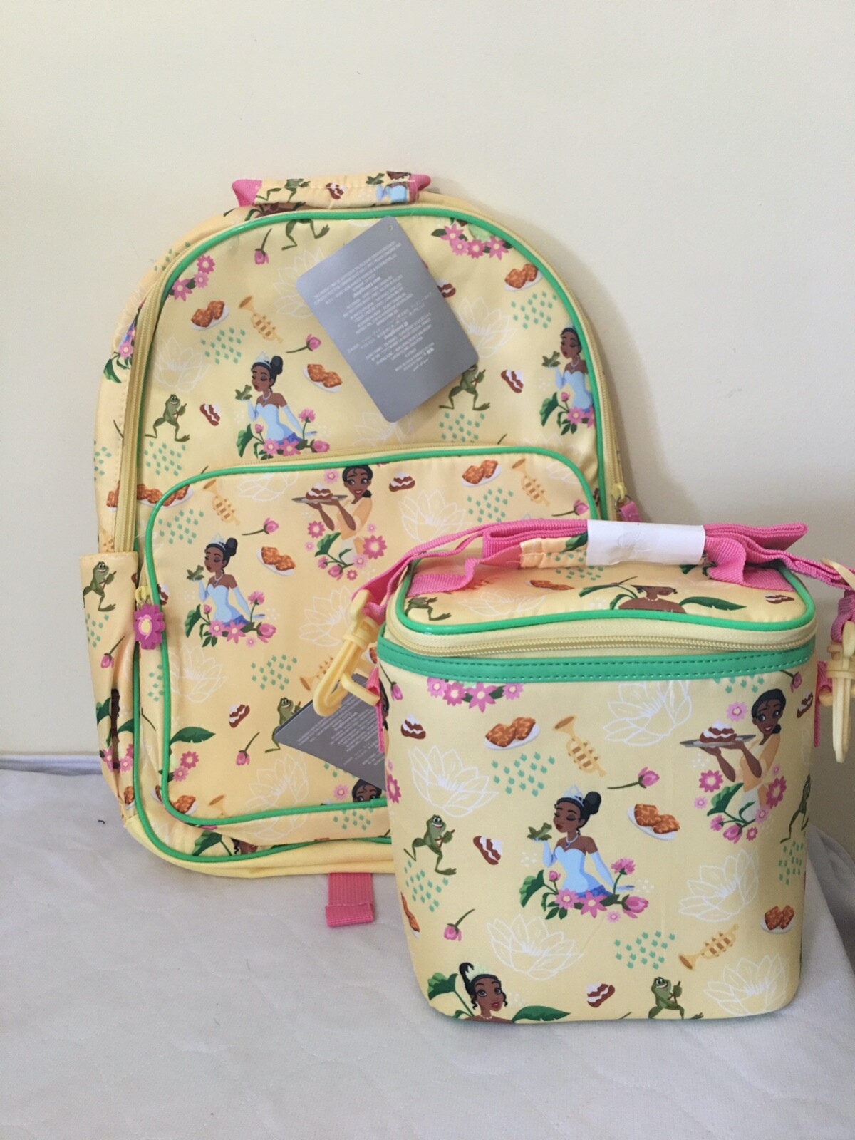 New Disney Store Tiana Backpack Lunch Tote Box Book Bag Princess and the Frog
