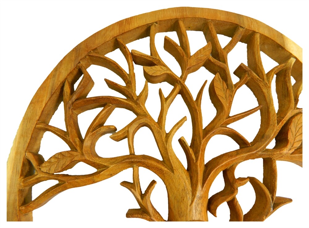 Wooden Tree of Life Carving Wall Art Tile Plaque Tree of Life With