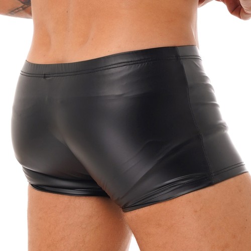Herren Wetlook Kunstleder Boxer Bulge Pouch Shorts Slips Unterwäsche Unterhose - Bild 5 von 8