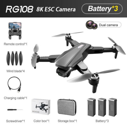 RG108 RC Drone GPS 5G WIFI FPV 8K Dual Camera Smart Follow Foldable Quadcopter - Picture 18 of 29