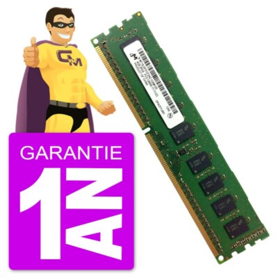 Lot De 2 Barrettes Mémoire Micron 4Go DDR3L - PC3-12800 - Reconditionné