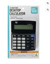 Pen + Gear 12 Digit Large Display Desktop Calculator Gray Office SS-9713 Sealed