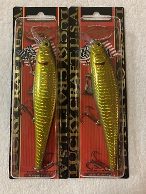 (LOT OF 2) LUCKY CRAFT POINTER 128SP 1oz.   ZEBRA MS AURORA GOLD NIP 128 SP