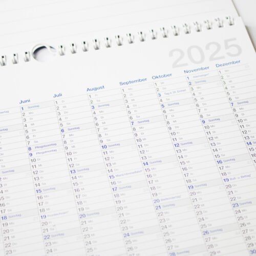2025 Adina Zehnjahres-Kalender A4 blau Querformat mit Spiralbindung und Wandaufh - Bild 3 von 3