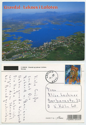 48713 - Gravdal - Leknes i Lofoten - Ansichtskarte, gelaufen 7.7.1989