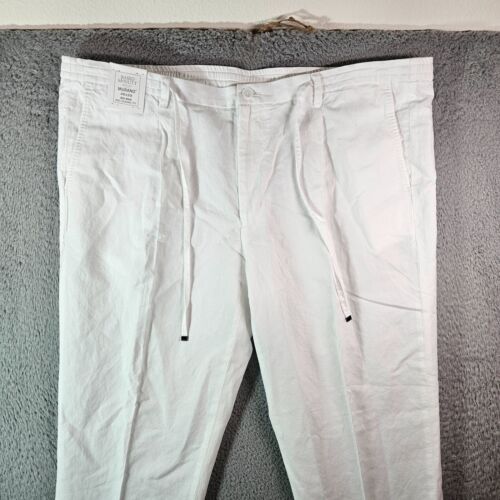 NWT Baird Mcnutt Murano Linen Blend Pants Men 46 x 29 Zac Classic Fit White - Picture 3 of 12