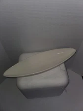 Mid Century MCM White Iridescent HOLO Oval California Pottery USA Console Bowl