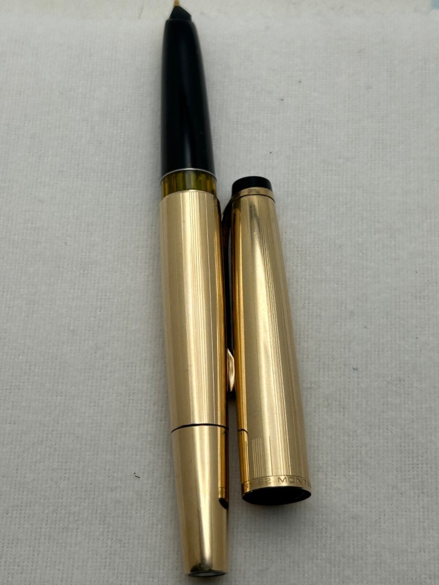 Montblanc no. 82 Gold Plated Fountain Pen, 14K M Nib-Exc