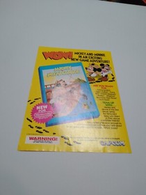 Mickey Mousecapade Capcom 1989 Trade Print Magazine Ad NES Video Game ADVERT