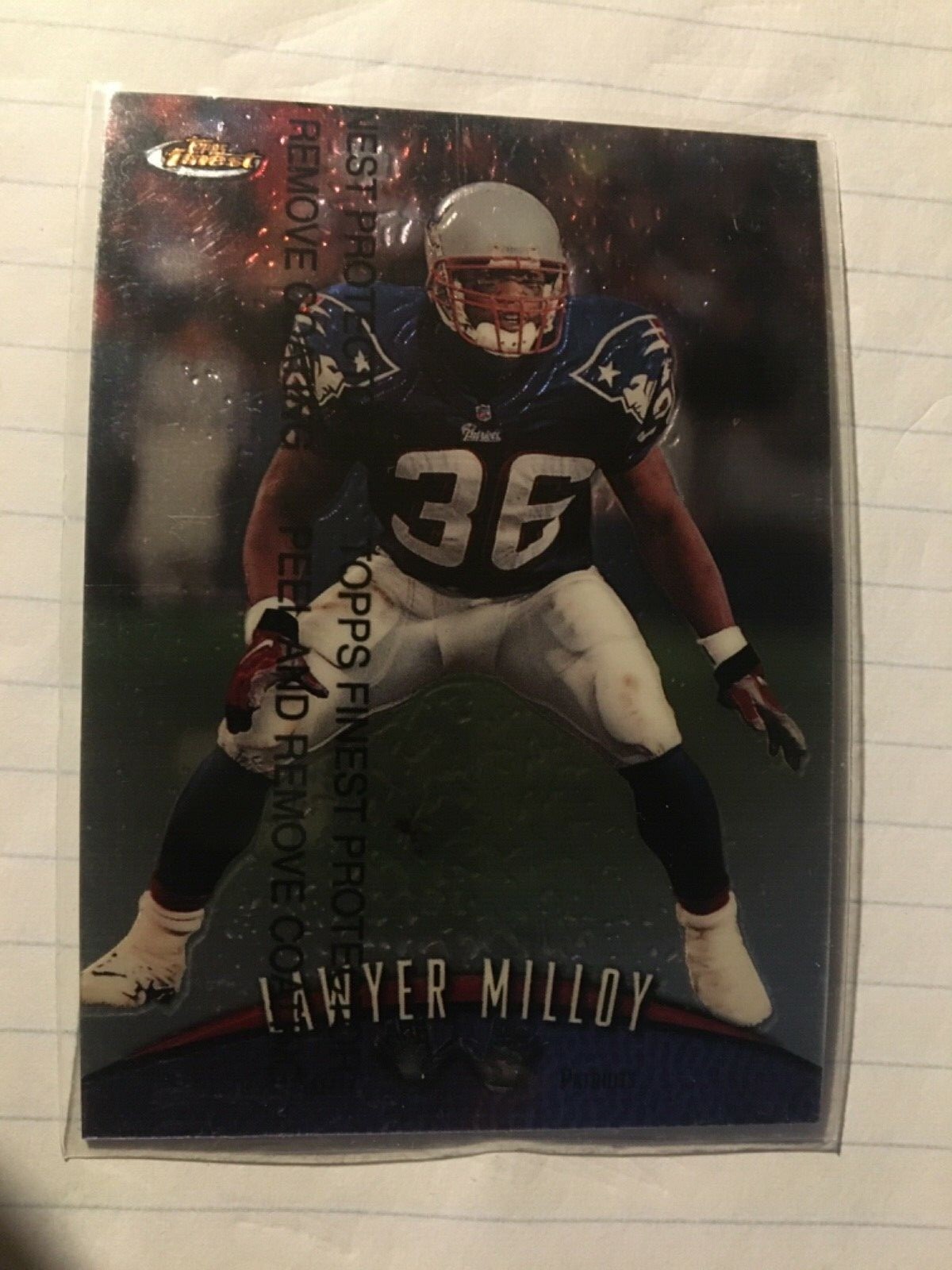 1998 Topps Finest Patriots Lawyer Milloy Football Card 15 eBay
