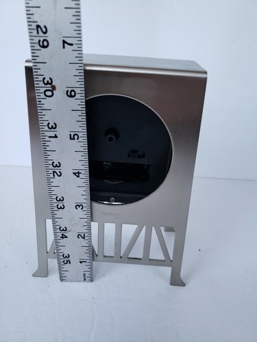 Michael Graves Modern Desk Mantel Silver Metal Table Clock Thebes Battery - 第 4/4 張圖片