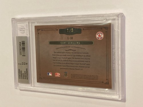 Curt Schilling 2005 Donruss Timeless Treasures Dual Jersey Autograph Card /5 - Picture 2 of 2