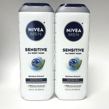 Nivea Men Sensitive 3 in 1 Body Wash, 16.9 fl oz  Bamboo Extract  2 Pack